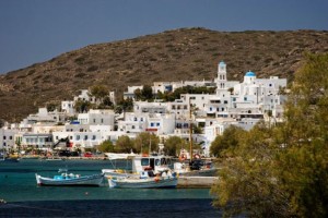 Adamas village on Milos, Cyclades, Greece