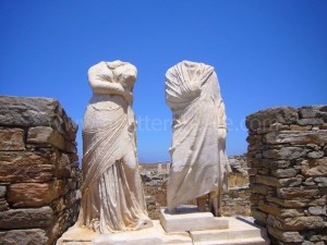 Delos island in the Cyclades, Greece