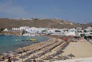 Agari beach on Mykonos, Cyclades Greece